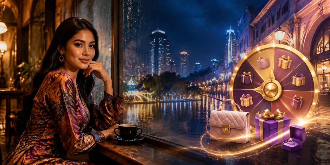 Suasana cabutan bertuah Malaysia dengan tema batik yang mencerminkan identiti platform 81750